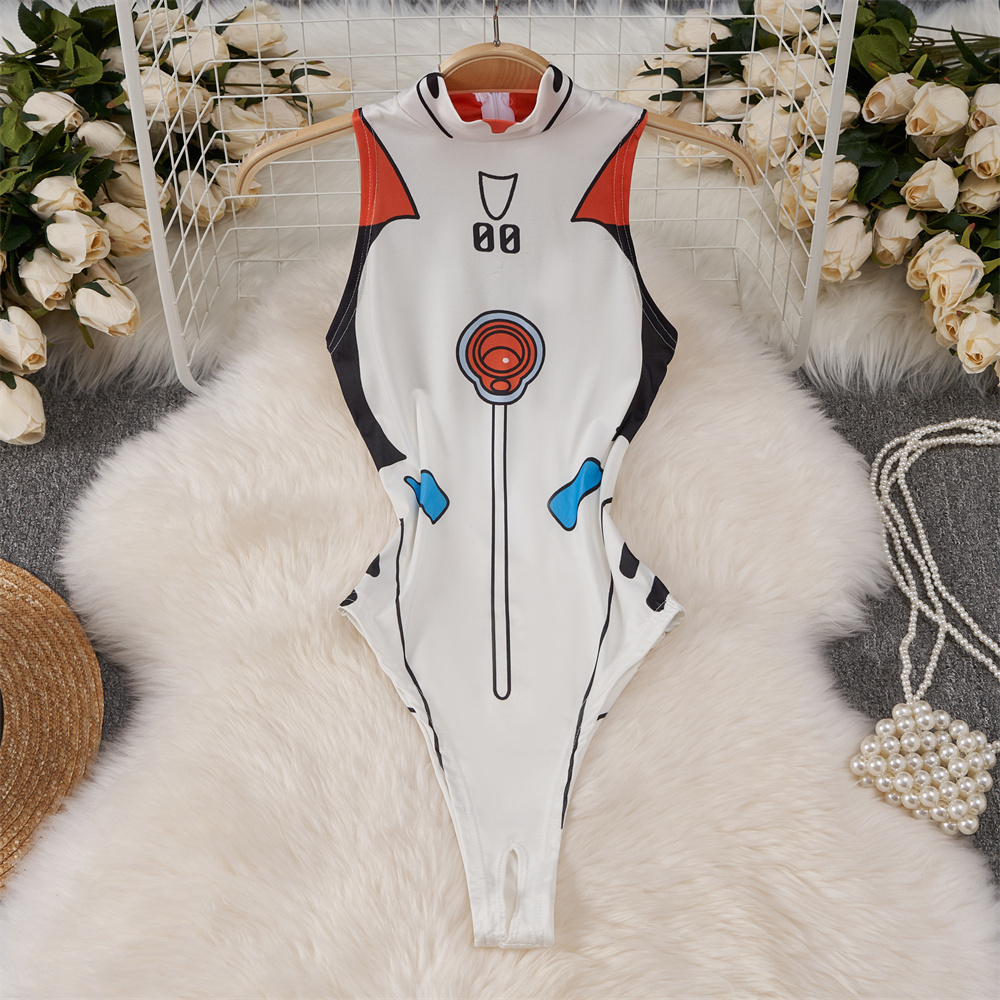 Summer Clothing Capsule - White Cute Sweet Cartoon Printed Jumpsuit