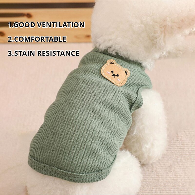 Summer Green Clothing - 1pc Green Bear Vest Pet Dog