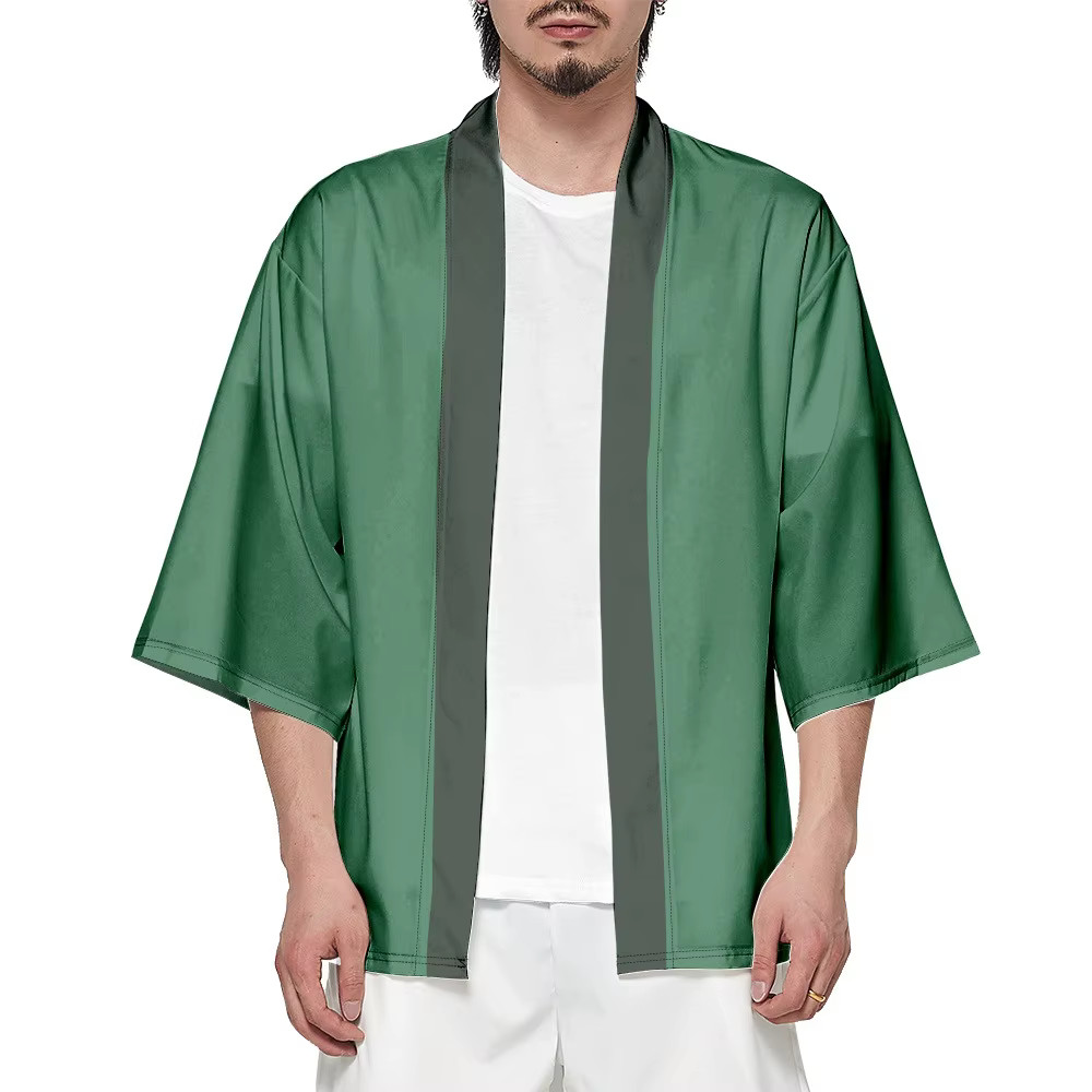 Summer Green Clothing - Summer New Men's Lightweight Kimonos Traditional