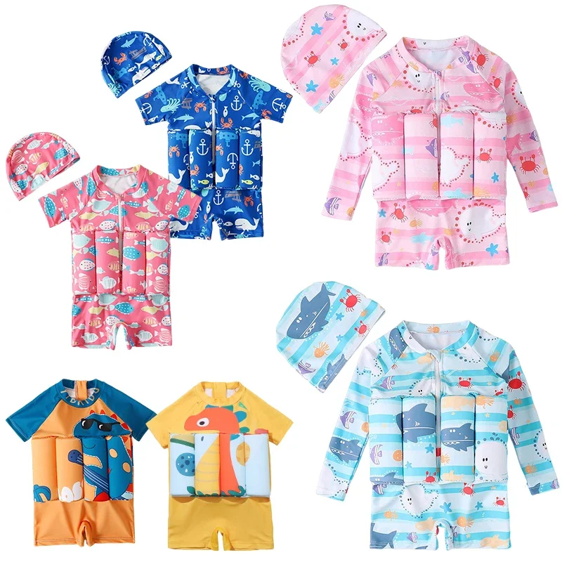 Summer Clothing For Baby Boy - Children's Buoyancy Swimsuit Cartoon Print Swimwear