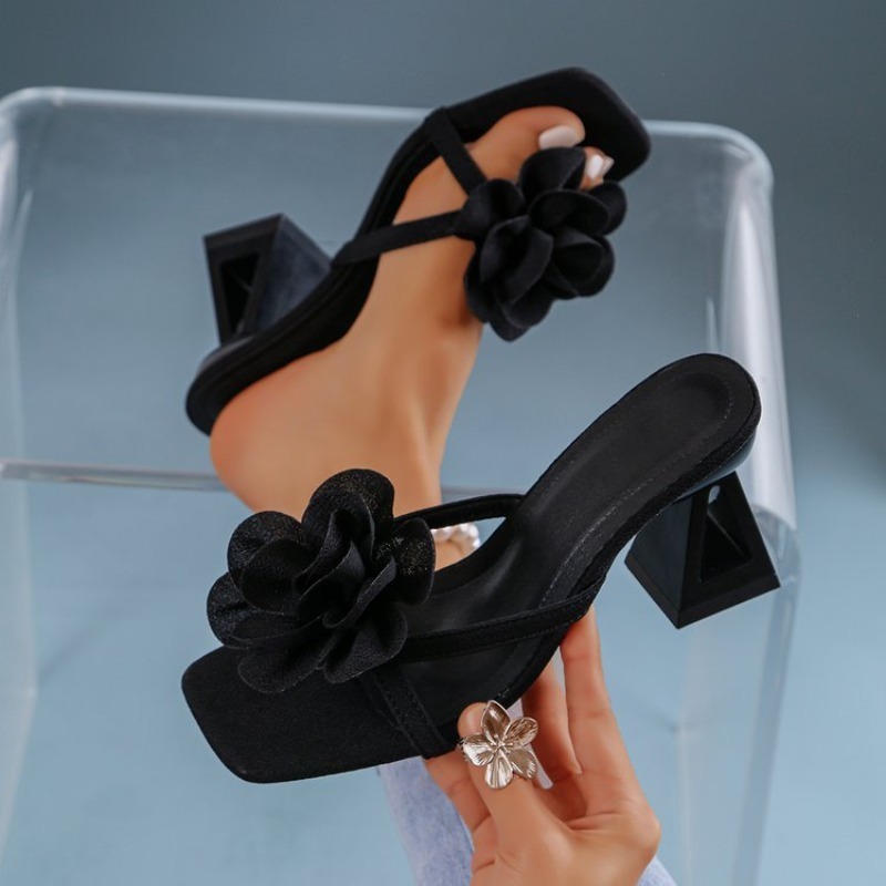 Summer Clothing Elegant - Womens 3D Flower Decor Sandals Triangular