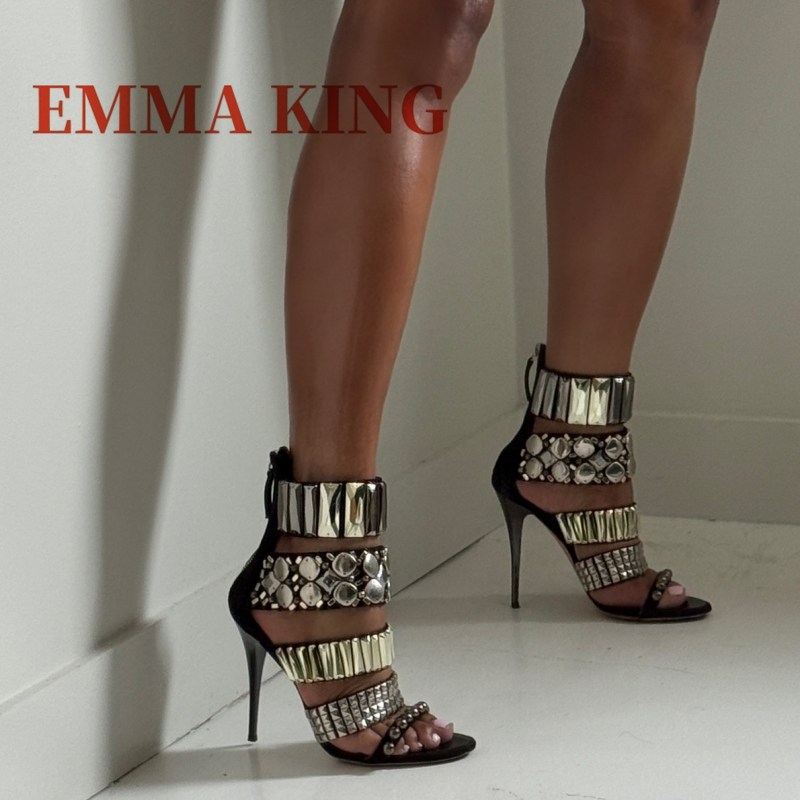 Black Embellished Ankle Strap  - Summer Clothing Elegant ulasan dan harga