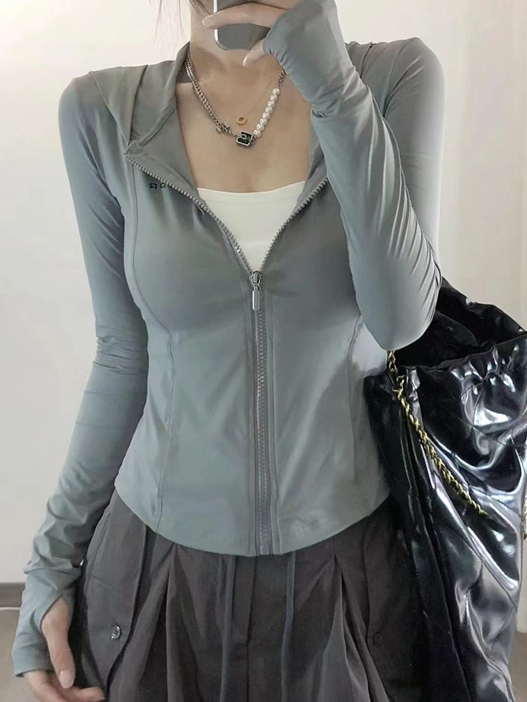 Gray Green Ice Silk Hooded UV  - Summer Green Clothing ulasan dan harga