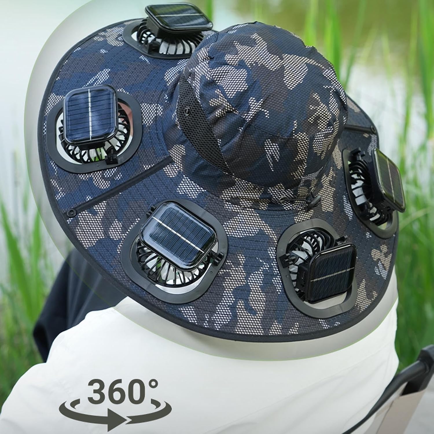 Hot 6 Fans Solar Fan Hat Breat - Summer Clothing Capsule ulasan dan harga