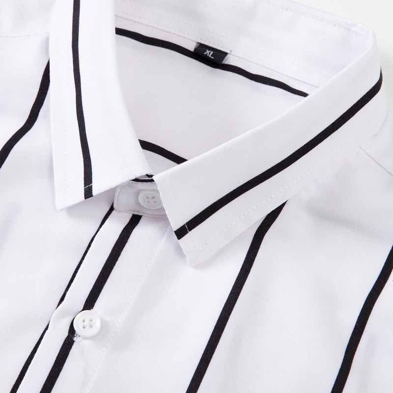 Men's Striped Dress Shirt Long - Summer Clothing Office ulasan dan harga