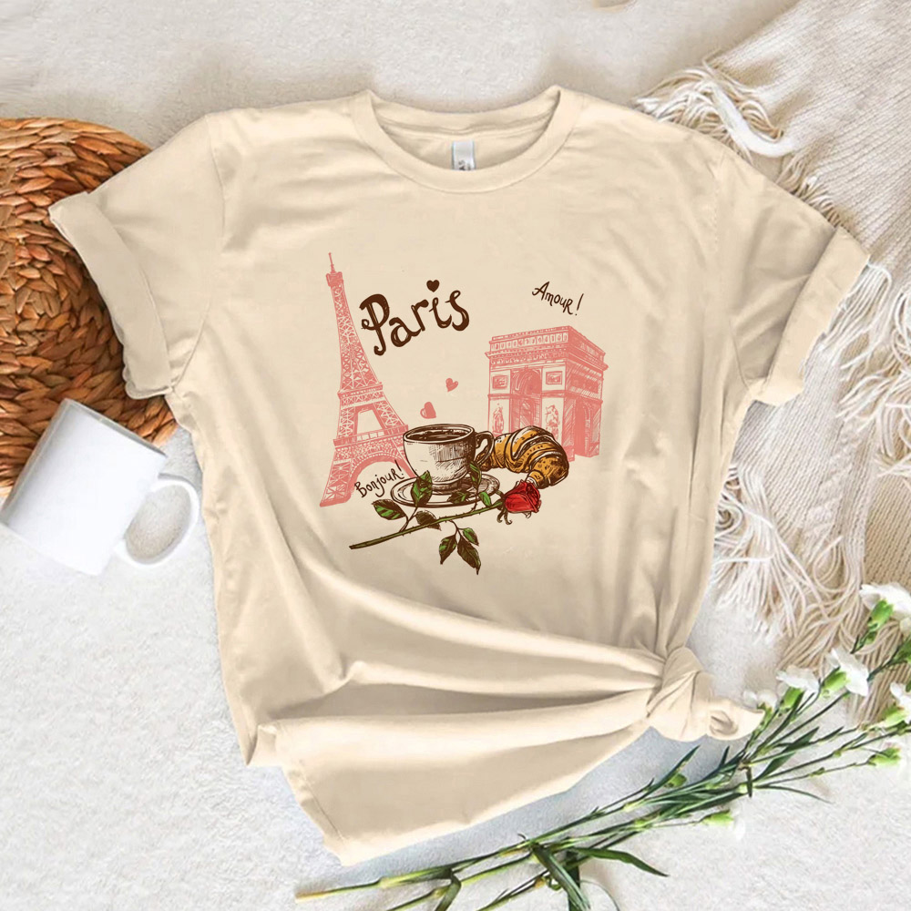 Paris Printed Women's T-shirt  - Summer Clothing In Paris ulasan dan harga