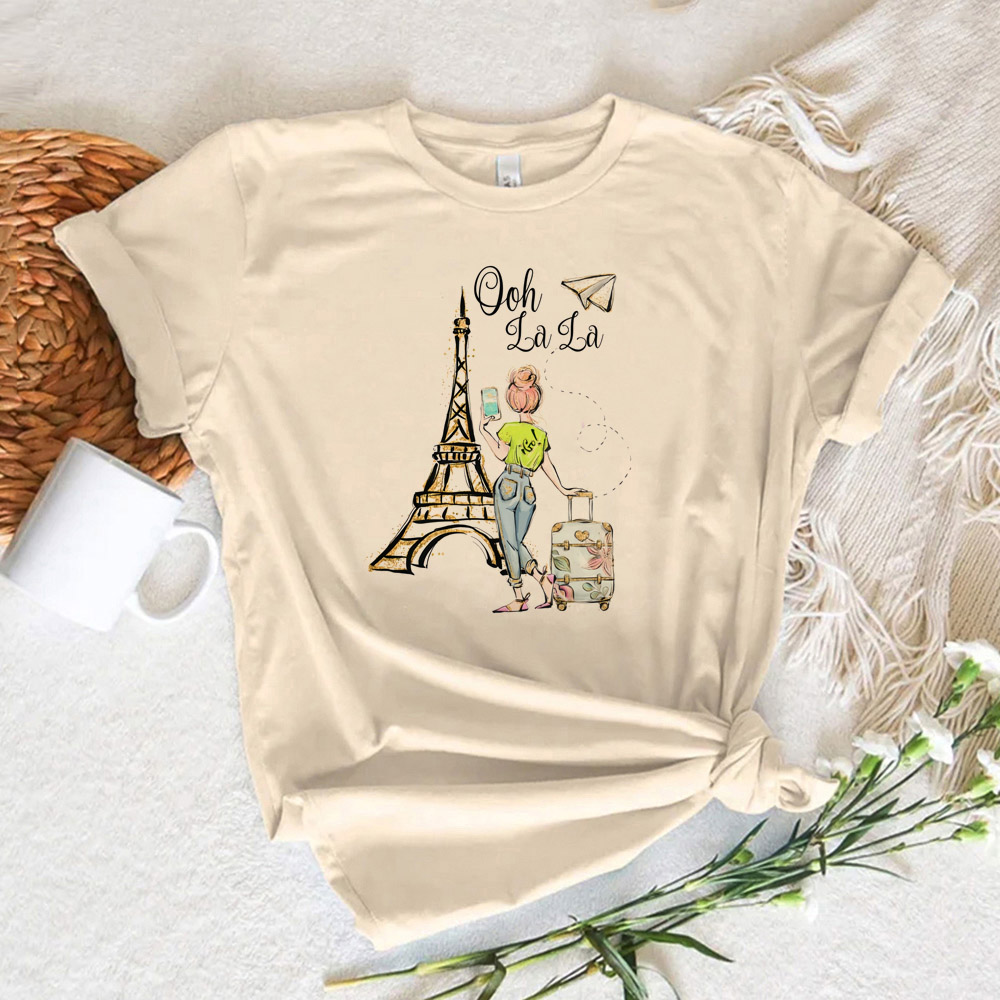 Paris Printed Women's T-shirt  - Summer Clothing In Paris ulasan dan harga