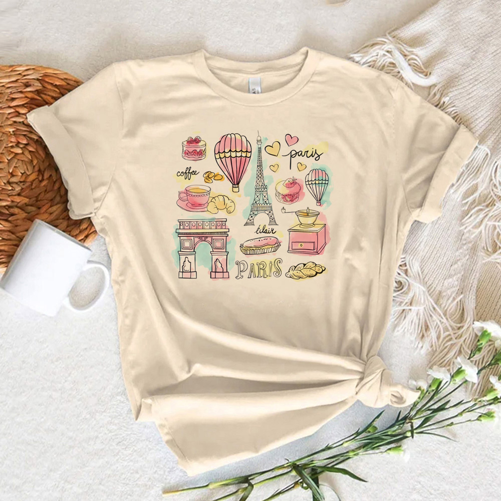 Paris Printed Women's T-shirt  - Summer Clothing In Paris ulasan dan harga