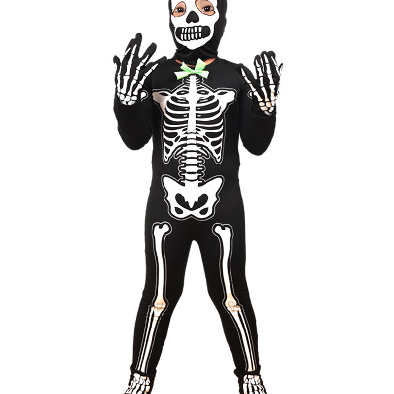 Black Glowing Skeleton Costume - Summer Light Clothing ulasan dan harga