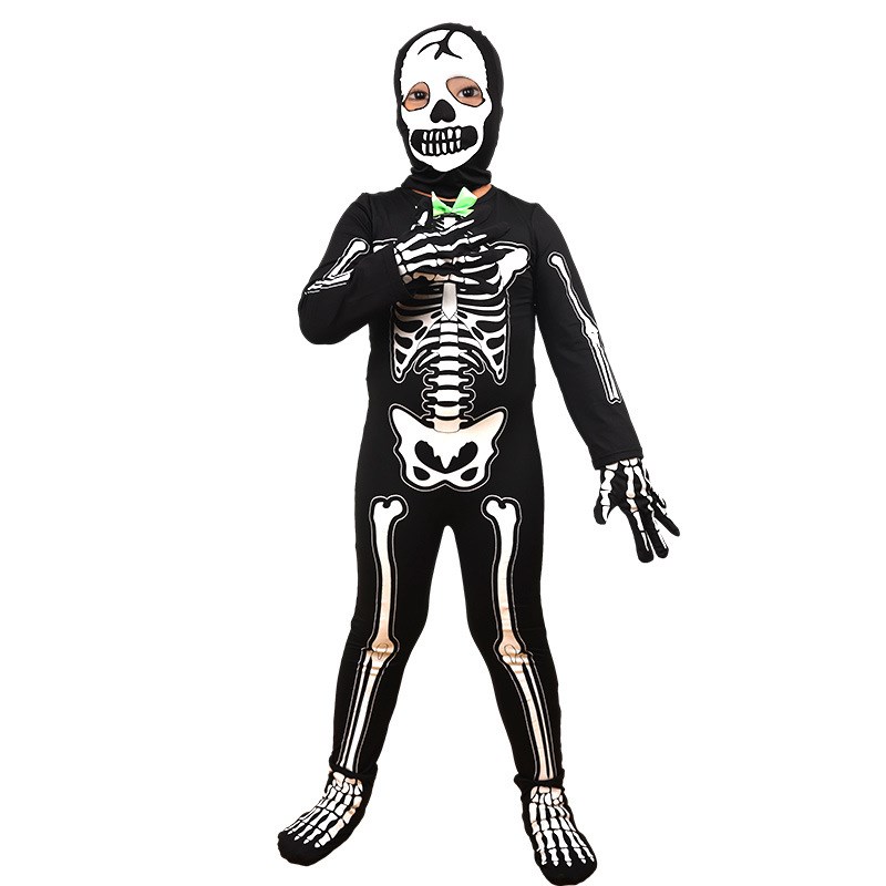 Black Glowing Skeleton Costume - Summer Light Clothing ulasan dan harga