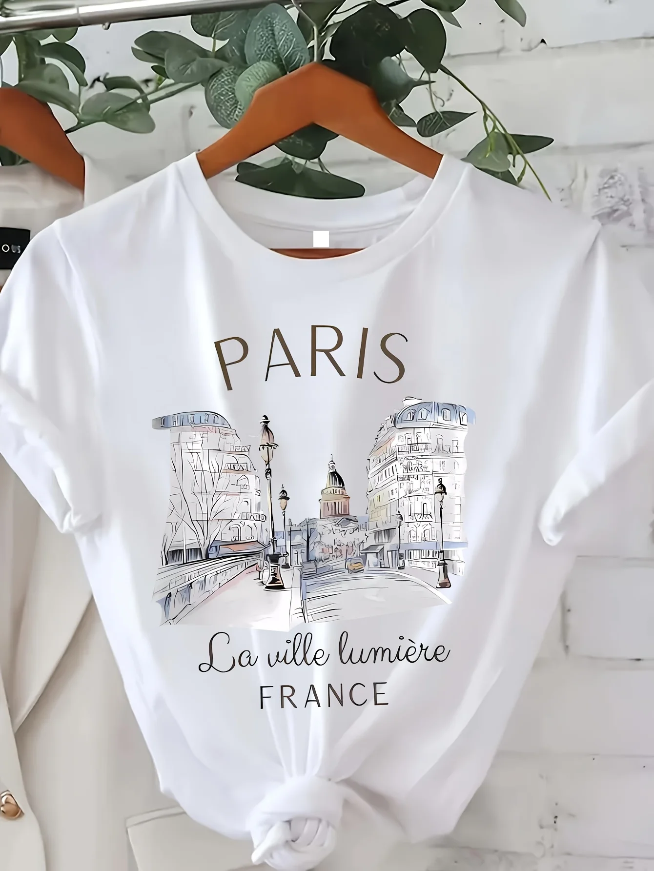 90s T Shirt Paris Women Print  - Summer Clothing In Paris ulasan dan harga