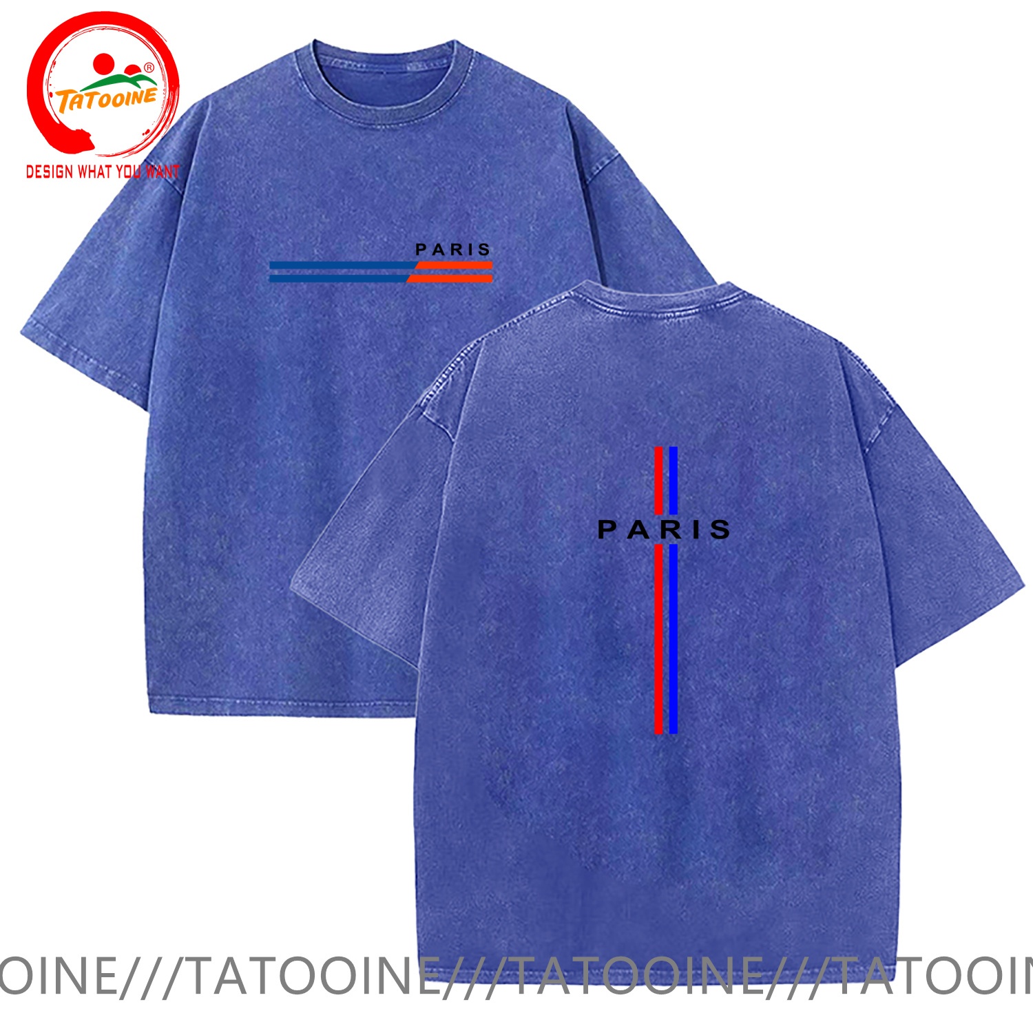 Vintage Washed Cotton T-Shirt  - Summer Clothing In Paris ulasan dan harga